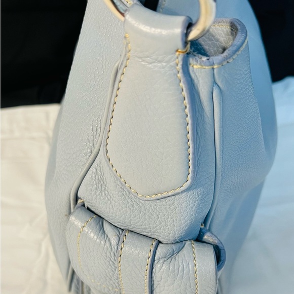 Prada Vintage Light Blue Leather Button Closure Shoulder Bag - Picture 5 of 16